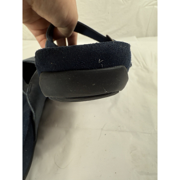 Vionic Midway size 5 Mule Clogs Blue Leather Laser Cutout Floral Arch Support - Picture 12 of 16